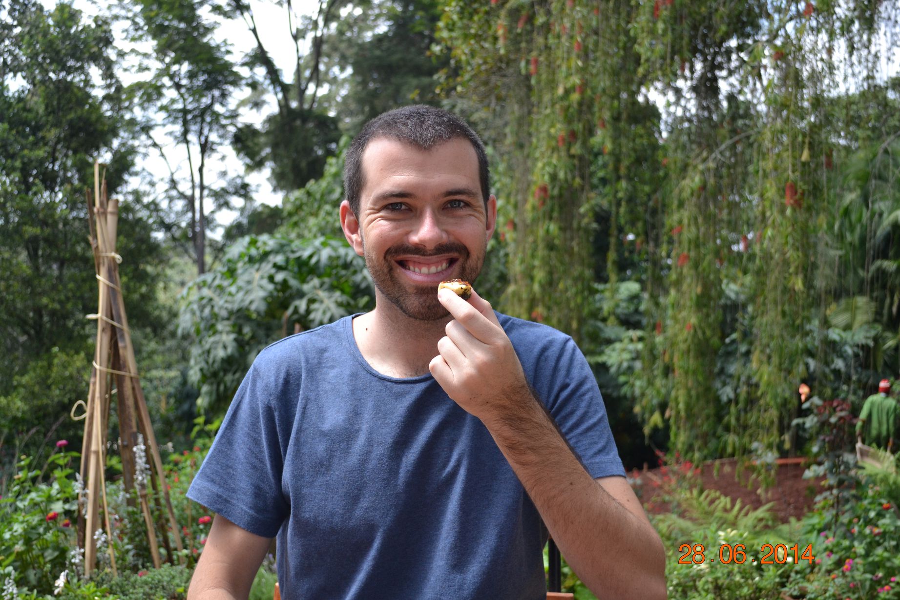 Alan eating halloumi